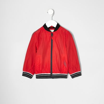 Mini boys red sports zip up jacket